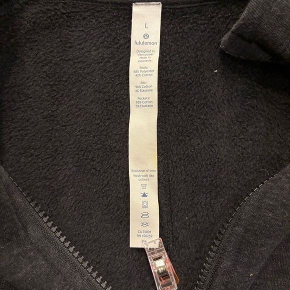 Lululemon Men’s Ritual Jacket Full Zip Hooded Heathered Black/Black Size Large - Picture 10 of 11